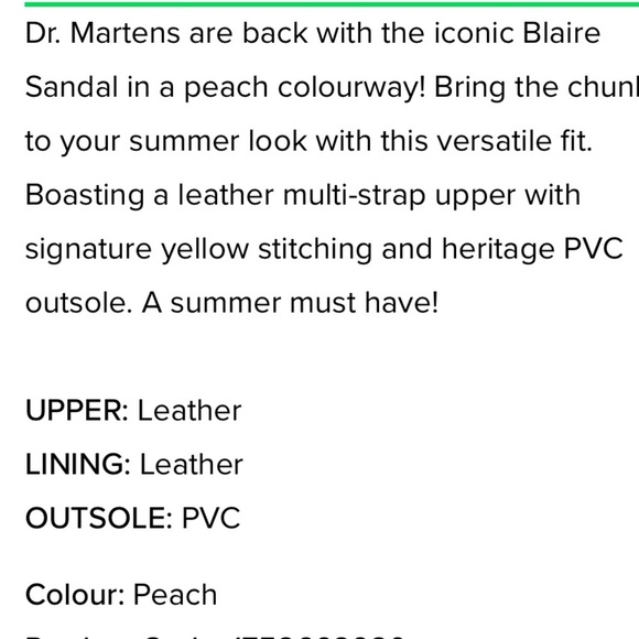 Dr. Martens Blaire Sandals in Peach size 8 NEW - Picture 3 of 12